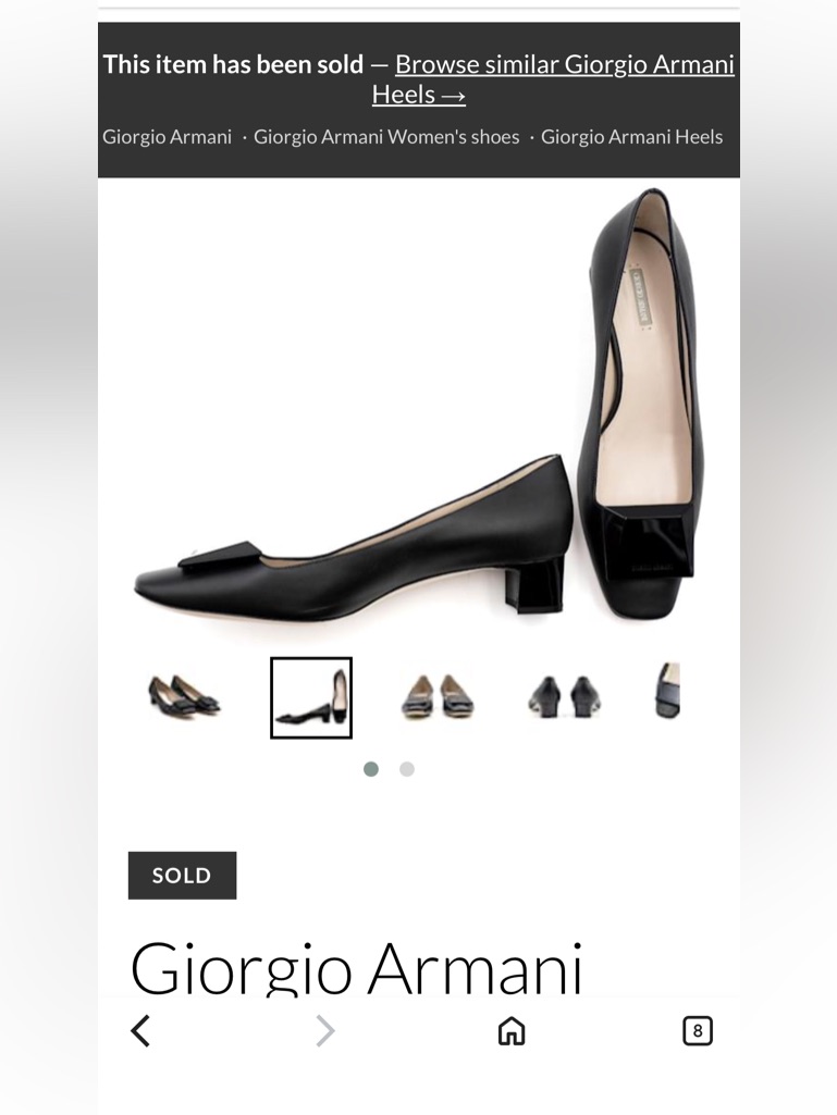 Giorgio Armani S40eu Blk Leather Low Heel Pumps-Gently Loved-Comfortable Luxury